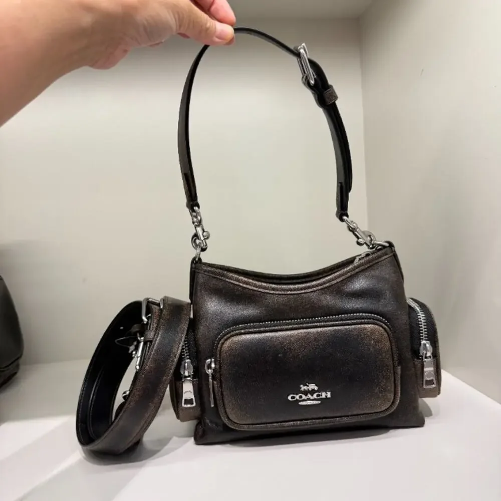 NEW‼️Coach Laurel Shoulder Bag 22 With Pockets In Loved Leather  CEU27